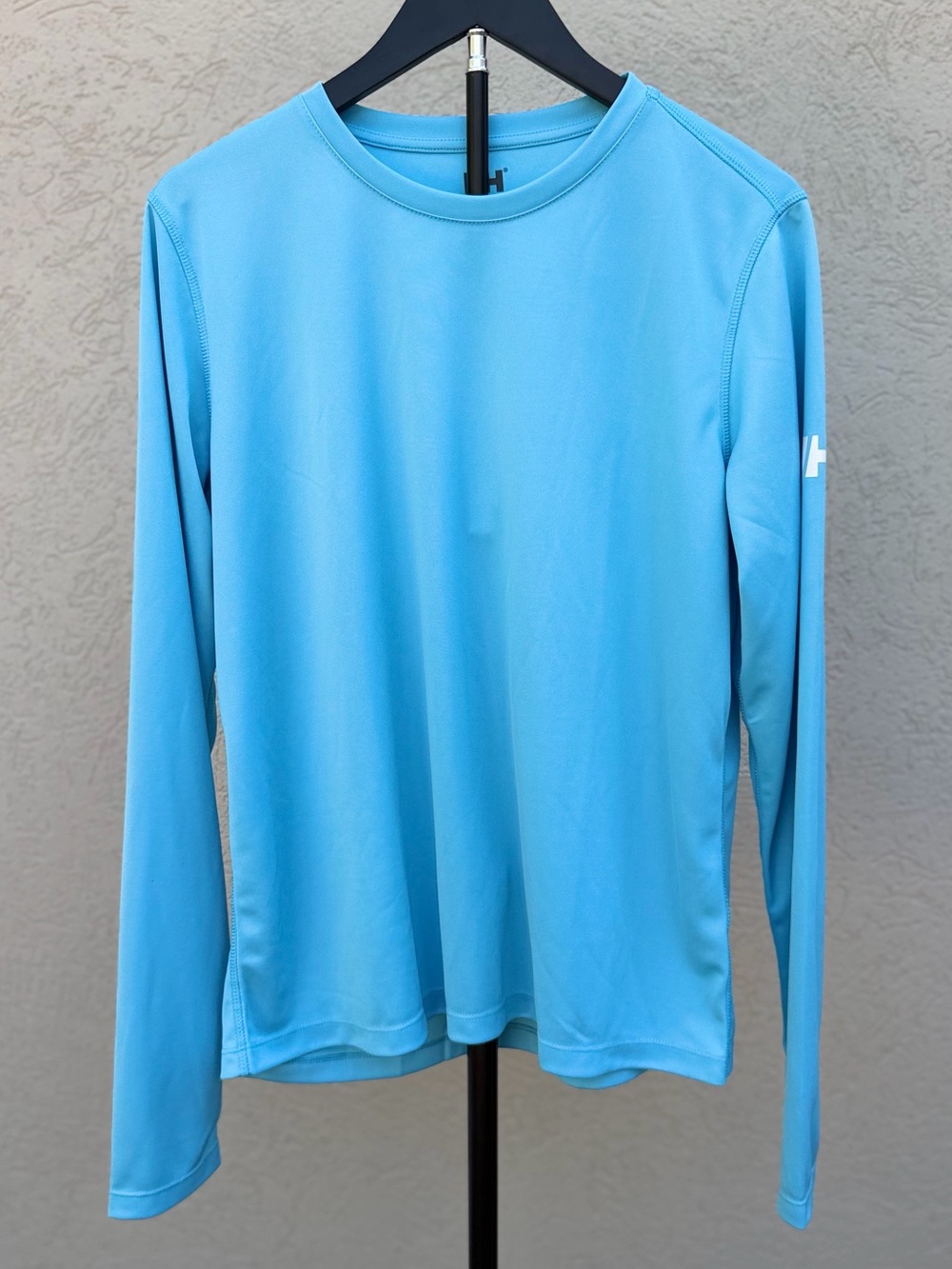 Helly Henson Women's HH Tech Crew Long Sleeve 2.0 Size Large Bright Blue UPF EUC